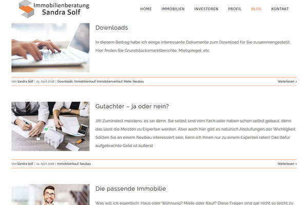 Immobilienberatung Solf Website