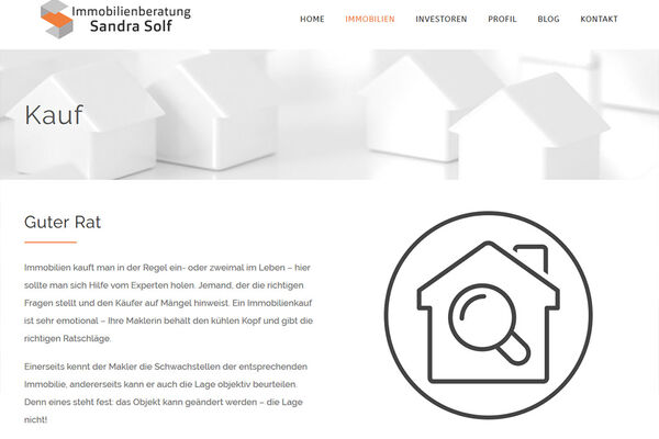 Immobilienberatung Solf Website