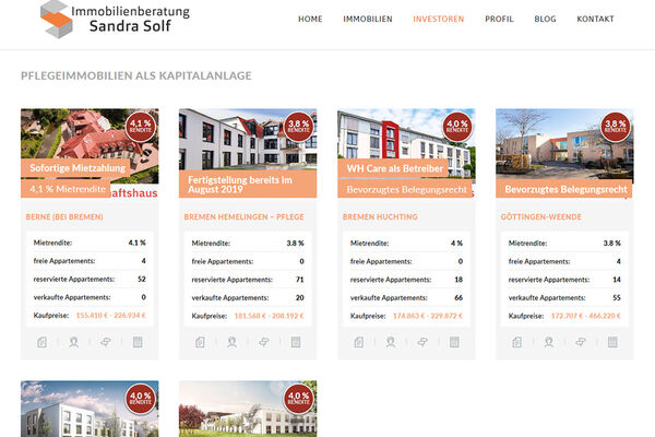 Immobilienberatung Solf Website