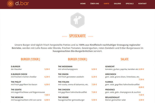 d.bar Website