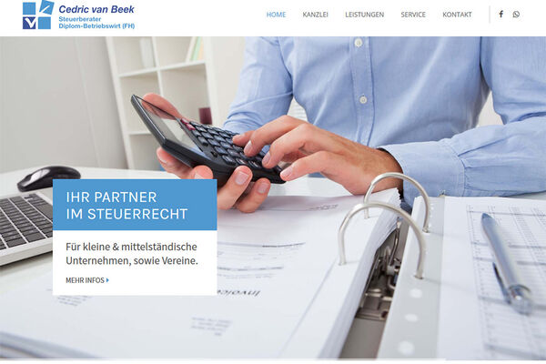 Steuerberatung van Beek Website