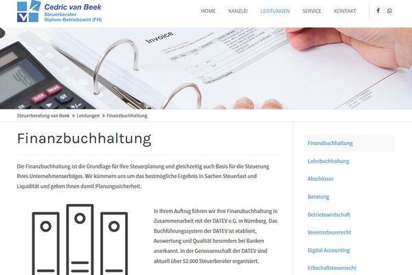 Steuerberatung van Beek Website