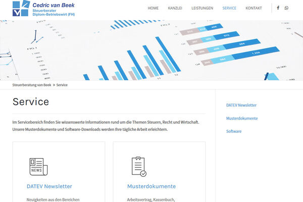 Steuerberatung van Beek Website